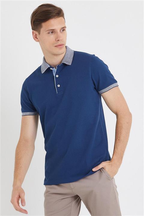 ENQUE Erkek Polo Yaka T-Shirt Lacivert