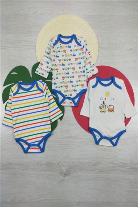 Necix's Bebe Erkek Bebek Beyaz 3 Parça Body Zıbın Set