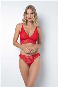 maviboutigue Kadın Kırmızı Dantelli Bralet Takım Yk99