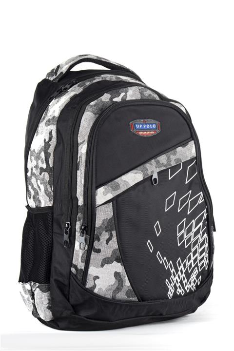 URBAN POLO Unisex Gri Kamuflaj Desenli Su Geçirmez Sırt Çantası 2030