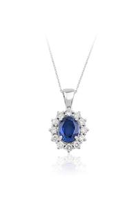 Emel Pırlanta 3.23 Ct. Pırlanta Safir Kolye