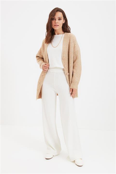 Trendyol Modest Ekru Triko Pantolon  TCTAW22PL0004