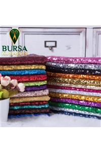 Bursa Kumaşçısı Pullu Payet Kumaş Siyah