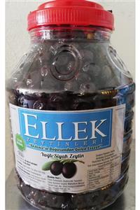 ELLEK ZEYTİN ZEYTİNYAĞLARI Zeytin Siyah 3 Kg. % 100 Doğal Az Tuzlu Tamamen Organik (KALİBRE (260-290)