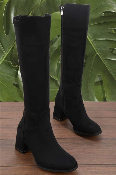 Bambi Siyah Süet Kadın Çizme K03688900002