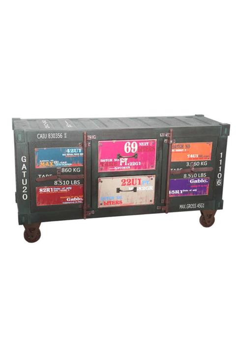 Lunga Retro El Boyaması Şifonyer