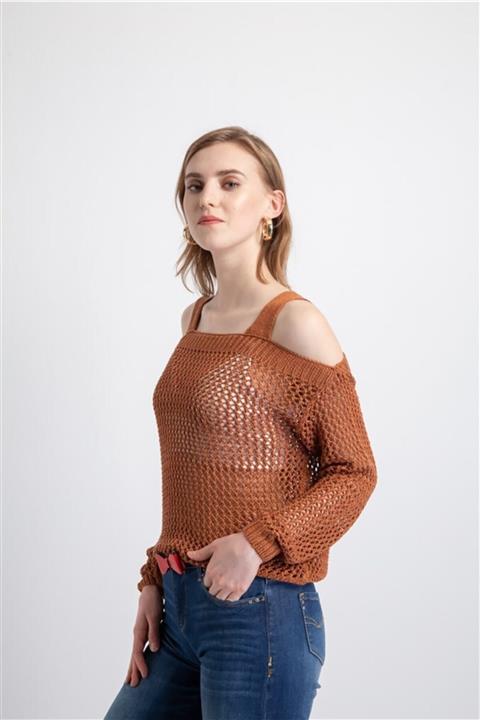 XTSY Xt19ss801 Düşük Omuzlu Uzun Kollu Triko Bluz Cookıe