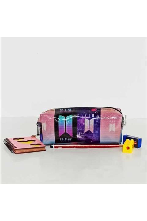 Makko Polo Pembe Bts Baskılı Makyaj Çantası