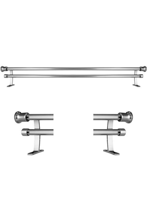 Perdejim Gri Alüminyum Çift Raylı Rustik Perde Askısı Rustik Borusu Ak07 150 cm