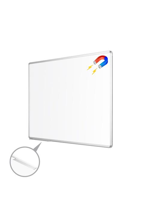 Penguen 65x100 Alüminyum Çerçeve Duvara Monte Manyetik Yazı Tahtası Beyaz