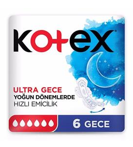 Kotex Natural Hijyenik Ped Ultra Single Gece 6 Adet