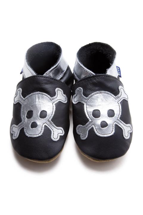 Inch Blue Unisex Çocuk Siyah Skull Silver Patik