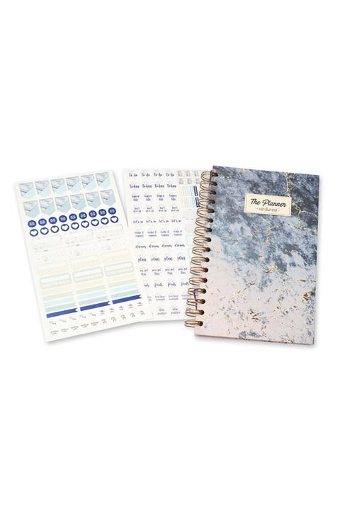 HoldArts Mavi Spiralli Mermer Tarihsiz Ajanda