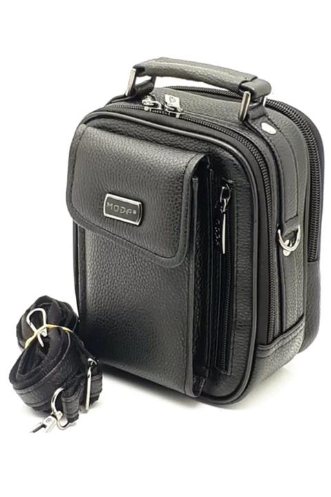 MODA Erkek Siyah Kasalı El Ve Omuz Çantası 19x14x8cm