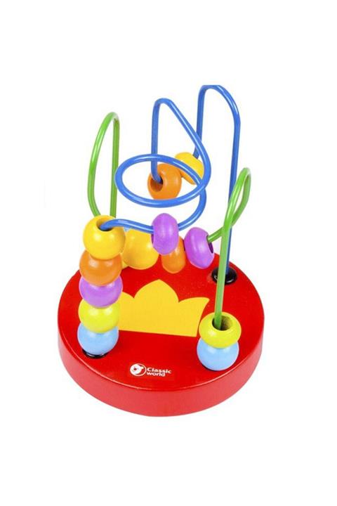 Classic World Calimeratoys Mama Sandalyesi Küçük Koordinasyon Boncuklu Tel Labirent Kırmızı