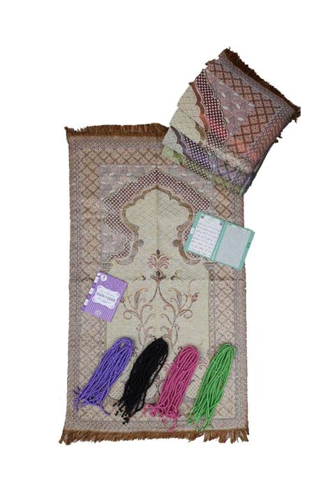 Çağrı Mevlüt Hediyelik Set Goblen Simli Seccade Sure Yayınları Çanta Boy Yasin 8mm Tesbih 10'lu