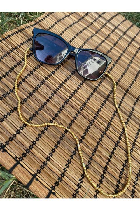 AYSESTASARIM BİJUTERİ Gold Renkli Boncuklu Gözlük Askısı