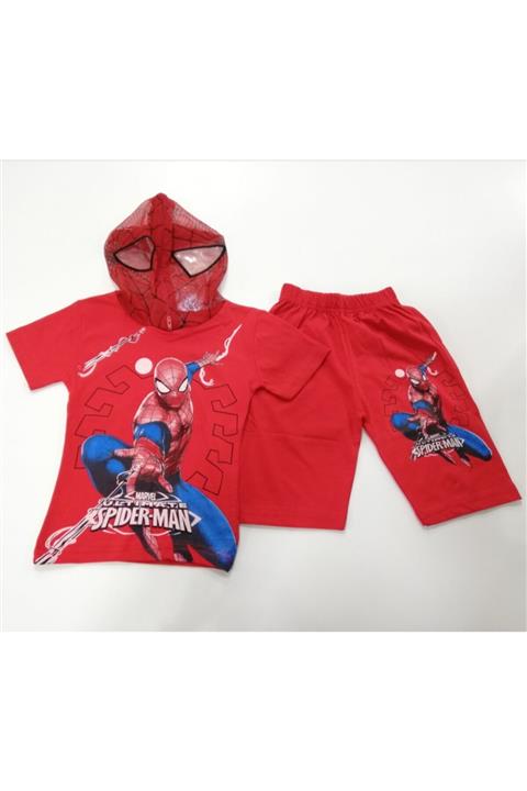 Yonca Çocuk Çocuk Kırmızı Kapşonlu Örümcek Adam Kıyafeti