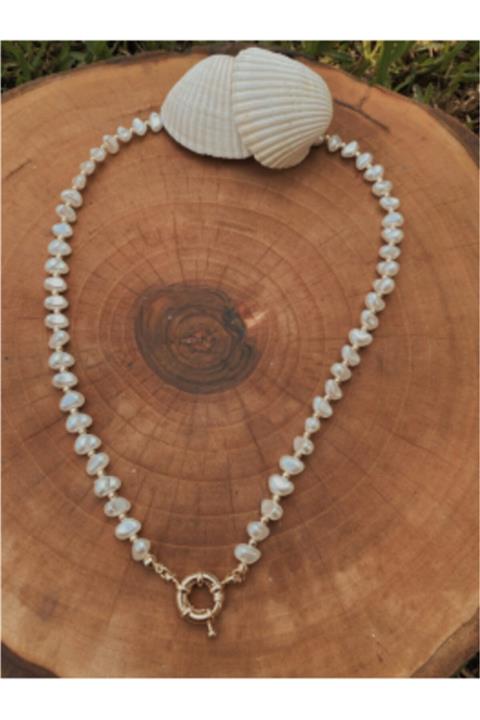 by dys jewelry Gemici Kilit Inci Kolye