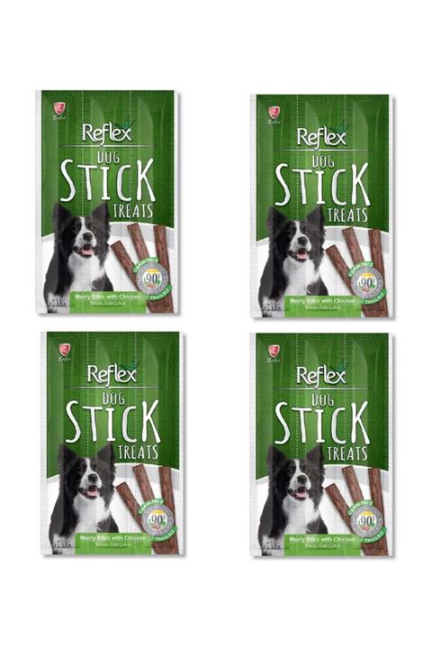 Reflex Dog Stick Tavuk Etli Köpek Ödül Çubukları 11 Gr X 3 Sticks - 4 Paket