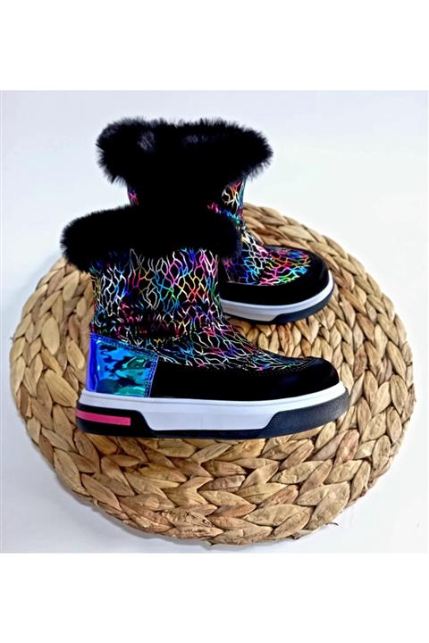 Tirenti Siyah Hologram Kız Çocuk Kar Botu