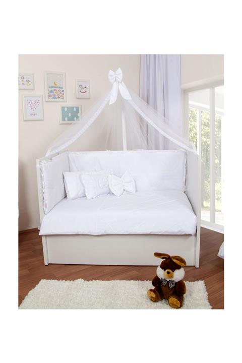 Maya Baby Collection Maya Baby Star 10 Parça Bebek Uyku Seti - 60x120 cm - Beyaz