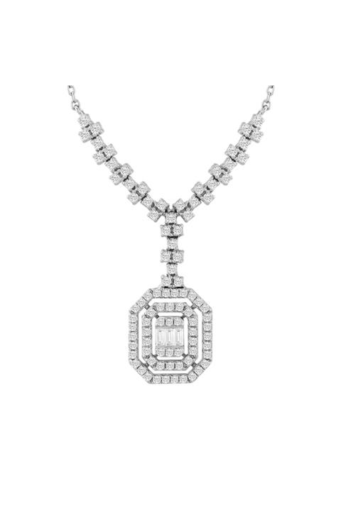 Barok Diamond Baget Pırlanta Kolye 0.53 Ct. E Vs 14k