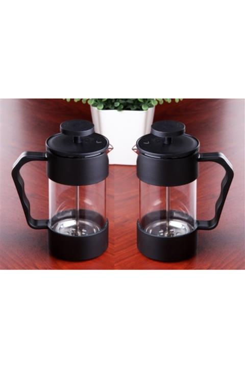 Pinkev 2li Set Plastik Korumalı Cam French Press - 350ml