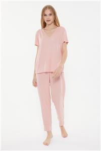 TRENDYOLMİLLA Somon V Yaka Pijama Takımı THMSS21PT1067