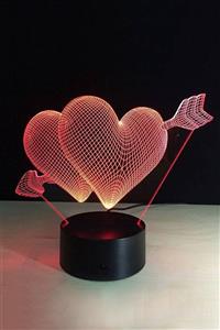 Led Lazer Kesim 3d Kalp Aşk Love Kaide Masa Lambası