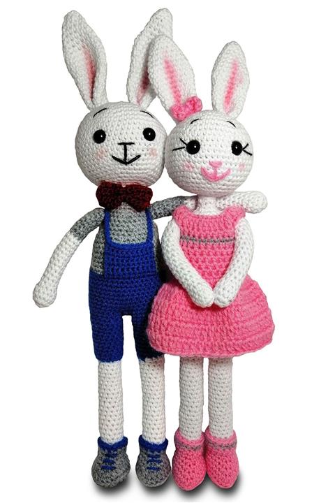 Binbir Trend El Yapımı Organik Amigurumi Tavşan Oyuncak Arkadaşlar