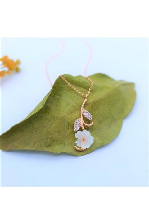 JEWEL LOVE Manolya Çiçeği Sedefli Rose Yaz Gümüş Kolye