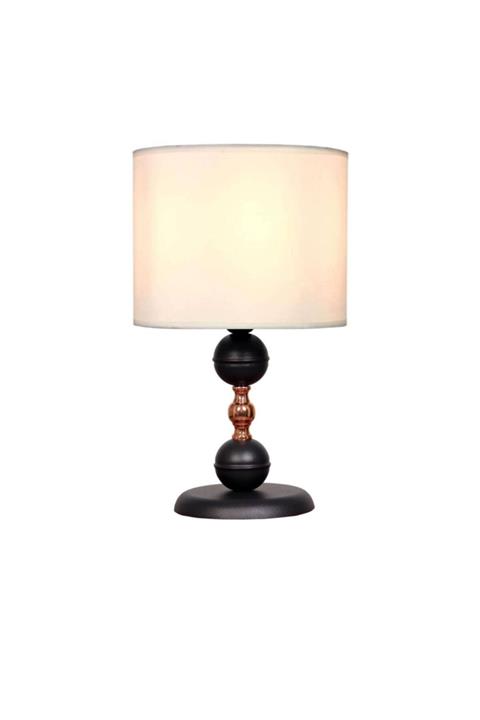 White West inn House Menekşe Abajur Metal Gövde Krem Kumaş Şapka