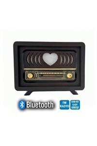 Turink Bluetoothlu Usb Aux Girişli Nostaljik Ahşap Radyo Aşiyan1 Modeli + Pil