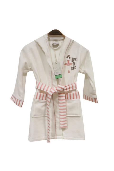 Ecocotton Kız Çocuk Beyaz Bornoz 9-10 Yaş