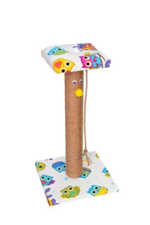 Hesaplı Pet Kedi Tırmalama Tahtası Baykuş Desenli