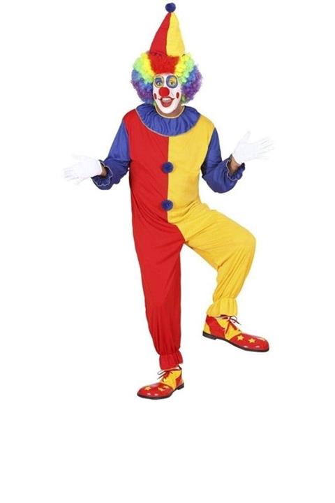 Kostüm Sarayı Yetişkin Kukuleta Başlıklı Palyaço Kostümü