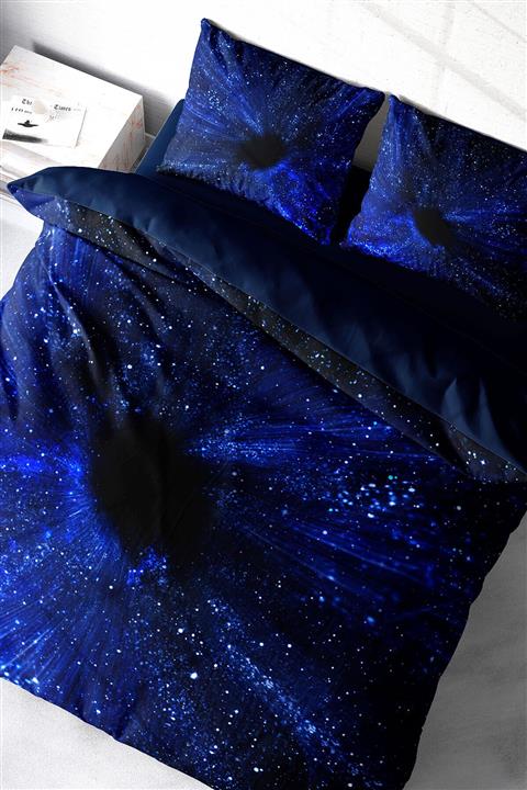 MonoHome Blue Night 3d Pamuk Saten Çift Kişilik Nevresim Takımı