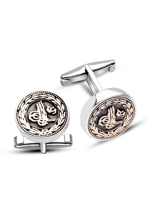 PİGADO 925 Ayar Gümüş Tuğra Model Kol Düğmesi