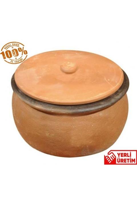 Mogan Çömlekçilik Arslantaş Toprak El Yapımı Orta (26cm) Boy Güveç 4-6 Kişilik + Kapak