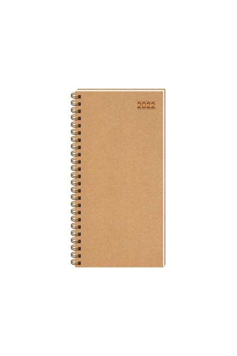KESKİN COLOR 6 Adet 2022 Aj-73 8x16 Haftalık 12 Aylık Kraft Kapak Spiralli Cep Ajandası