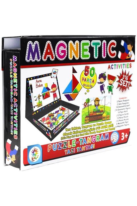 LAÇO KİDS Manyetik Aktiviteler Tangram Puzzle Yazı Tahtası