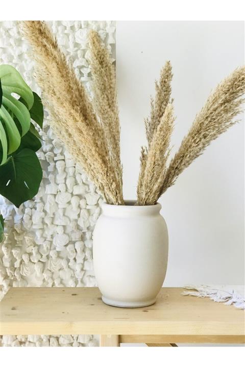 Allegorie.Co Krem Toprak Vazo Büyük