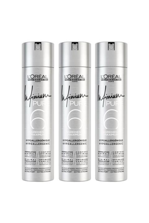 L'Oreal Paris L'oreal Infinium Pure Güçlü Tutuşlu Saç Spreyi 500 ml X 3 Adet