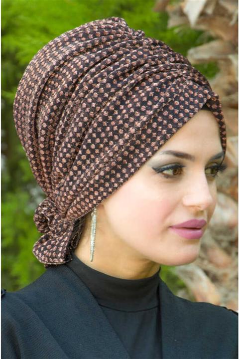 Aişe tesettür Bakır Simli Tokalı Abiye Bone