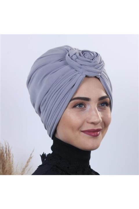 Gül Eşarp Dolgulu Dış Tasarım Bone