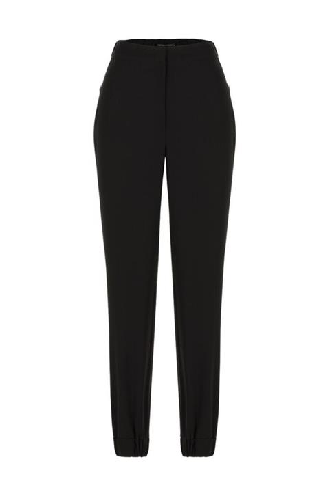 Perspective Ericka Pul Şeritli Paçası Lastikli Siyah Pantolon