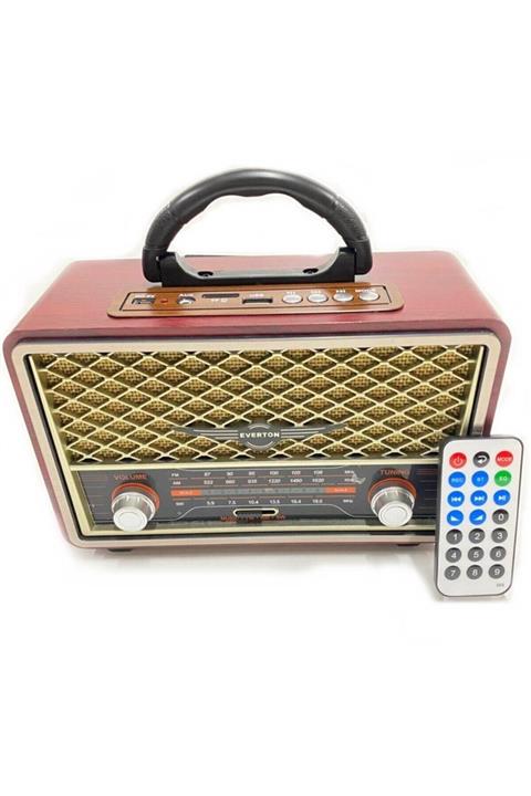 Everton Rt-809 Bluetooth, Usb/sd/aux/fm 5 Band Radyo Nostalji Müzik Kutusu Büyük Boy