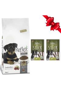 Reflex Kuzu Etli Pirinçli Yavru Köpek Maması 15 Kg + 2 Adet Ördekli Stick Ödül