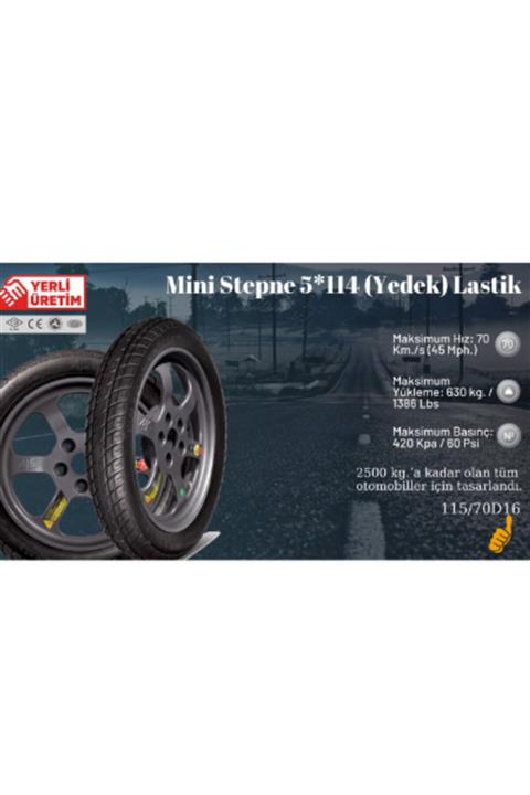 Mini Stepne 5*114 (yedek) Lastik  2021 Üretim